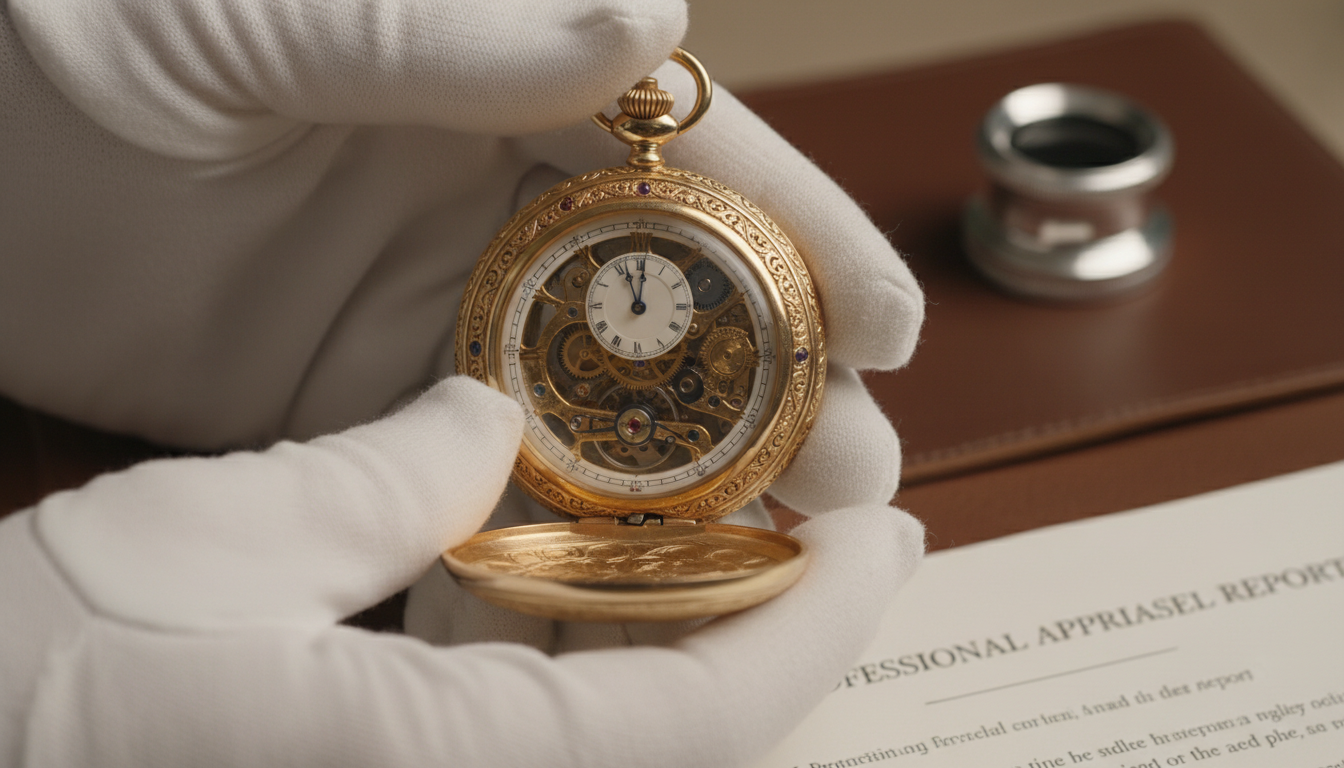 Appraiser examining valuable item